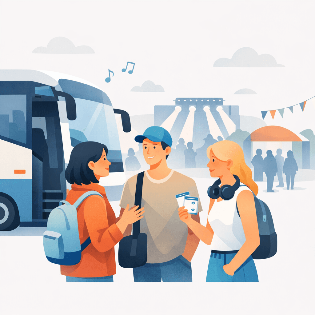 Grupo reunido em um show.